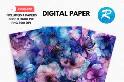 Iridescent Alcohol Ink Digital Paper, Alcohol Ink Background Product Image 1