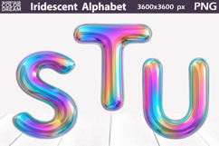 Iridescent Balloon Letters PNG | S T U 3D Clipart Product Image 1