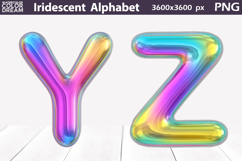 Iridescent Balloon Letters PNG | Y Z 3D Clipart Product Image 1