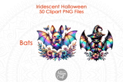 Iridescent Halloween Clipart, Halloween ghost, Coquette bow Product Image 9