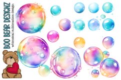 Watercolor Iridescent Bubble Clipart Product Image 1