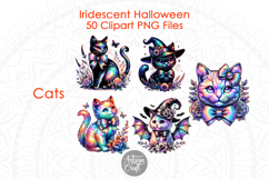 Iridescent Halloween Clipart, Halloween ghost, Coquette bow Product Image 10