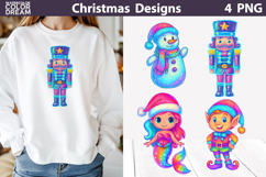 Iridescent Christmas Bundle | Rainbow Christmas Clipart Product Image 7