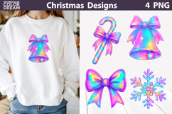 Iridescent Christmas Clipart | Rainbow Christmas Sublimation Product Image 1