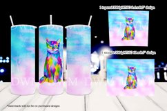 Iridescent Colorful Kitty 20oz Tumbler Sublimation Product Image 2