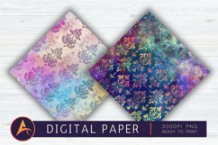 Iridescent Damask Digital Paper Product Image 1