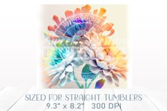 3D tumbler wrap, neon flowers tumbler design Product Image 2