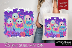 Iridescent Ghost Halloween Tote Bag Spooky Season Tote Bag Product Image 1