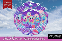 Iridescent Ghost Halloween Wind Spinner Sublimation PNG Product Image 1