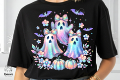 Iridescent Halloween Ghost Holographic Neon Glow Boo Png Product Image 2