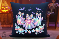Iridescent Halloween Ghost Holographic Neon Glow Boo Png Product Image 5