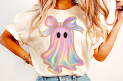 Iridescent Ghost Png, Coquette Halloween Design, Spooky PNG Product Image 2