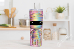 Iridescent Mummy Halloween Tumbler Wrap PNG Product Image 2