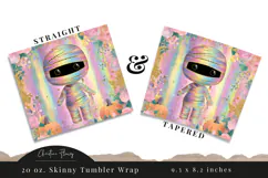 Iridescent Mummy Halloween Tumbler Wrap PNG Product Image 3