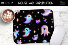 Rainbow Holographic Ghosts Halloween Mouse Pad Product Image 1