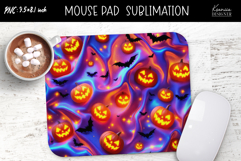 Rainbow Holographic Bats, Pumpkins Halloween Mouse Pad Product Image 1