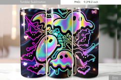 Halloween Neon Iridescent Ghost Tumbler Sublimation Product Image 1