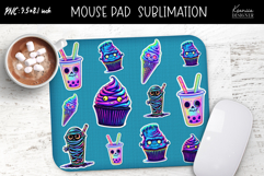 Iridescent Kawaii Halloween Stickers Mouse Pad Sublimation Product Image 1