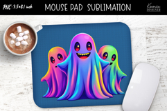 Rainbow Holographic Ghosts Halloween Mouse Pad Product Image 1