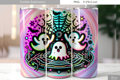 Halloween Neon Iridescent Ghost Tumbler Sublimation Product Image 1