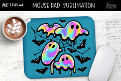 Rainbow Holographic Ghosts Halloween Mouse Pad Product Image 1