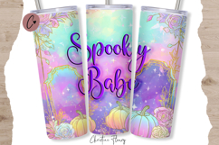 Iridescent Spooky Babe Halloween Tumbler Wrap PNG Product Image 1