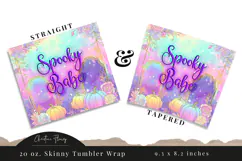 Iridescent Spooky Babe Halloween Tumbler Wrap PNG Product Image 3