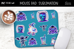 Iridescent Kawaii Halloween Stickers Mouse Pad Sublimation Product Image 1