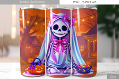 Halloween Neon Iridescent Ghost Tumbler Sublimation Product Image 1