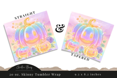 Iridescent Jack o Lantern Halloween Tumbler Wrap PNG Product Image 3