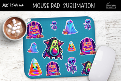 Iridescent Kawaii Halloween Stickers Mouse Pad Sublimation Product Image 1
