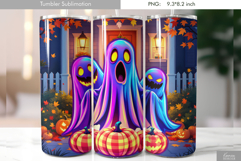 Halloween Neon Iridescent Ghost Tumbler Sublimation Product Image 1