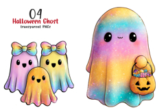 Iridescent Halloween Ghost Clipart Product Image 1