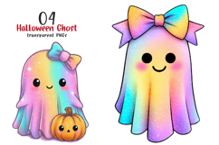 Iridescent Halloween Ghost Clipart Product Image 1