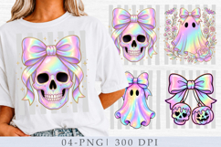 Iridescent Halloween Skull and ghost PNG Product Image 1