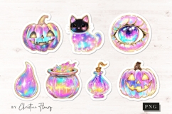 37 Iridescent Halloween Sticker Bundle PNG Product Image 4