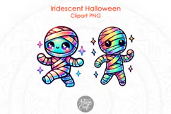Iridescent mummy, cute mummy, Halloween mummy, homographic designs 