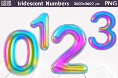 Iridescent Balloon Numbers PNG | Festive Number Clipart Product Image 2