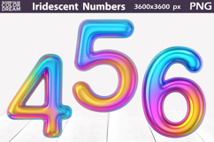 Iridescent Balloon Numbers PNG | Festive Number Clipart Product Image 3