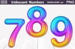 Iridescent Balloon Numbers PNG | Festive Number Clipart Product Image 4