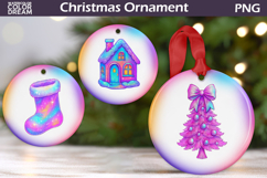 Iridescent Christmas Ornament Bundle | Pink Coquette Product Image 2