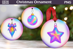Iridescent Christmas Ornament Bundle | Pink Coquette Product Image 3