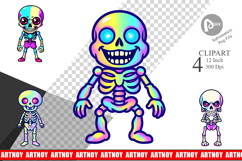 Iridescent Skeleton Clipart Product Image 1