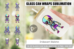 Glass Can Iridescent Skeleton Product Image 1