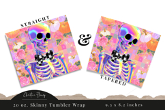 Iridescent Halloween Skeleton Tumbler Wraps PNG Product Image 6