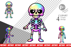 Iridescent Skeleton Clipart Product Image 1