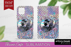 Iridescent Skull Halloween Phone Case PNG Spooky Season Case Product Image 1