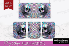 Iridescent Skull Halloween Mug Wrap Spooky Season Mug PNG Product Image 1