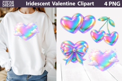 Iridescent Valentine Clipart | Valentines day Sublimation Product Image 1