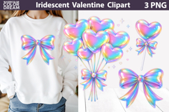 Iridescent Valentine Clipart | Valentines day Sublimation Product Image 1